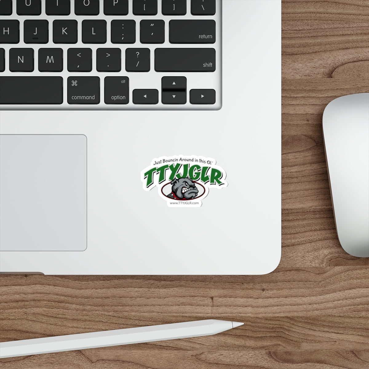 Die-Cut Stickers - TTYJGLR Bulldog Mean Green ("Just Bouncin Around in this Ol' TTYJGLR")
