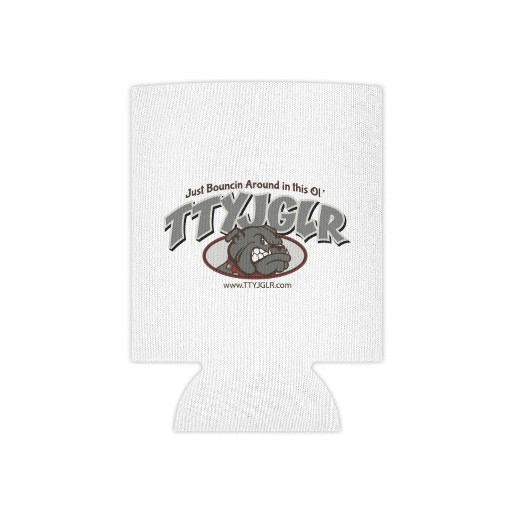 TTYJGLR Grey Bulldog Can Cooler – "Just Bouncin Around in this Ol TTYJGLR'" Drink Koozie