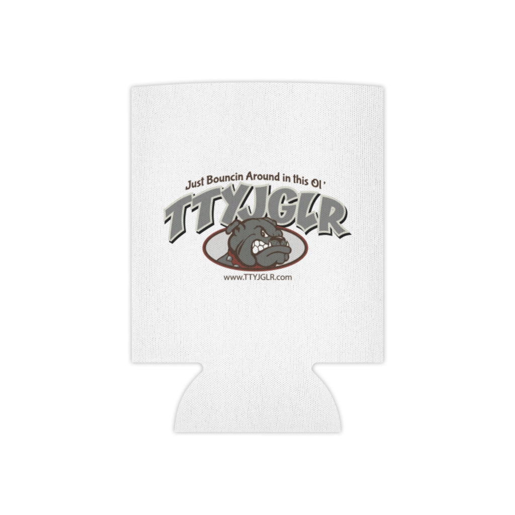 TTYJGLR Grey Bulldog Can Cooler – "Just Bouncin Around in this Ol TTYJGLR'" Drink Koozie