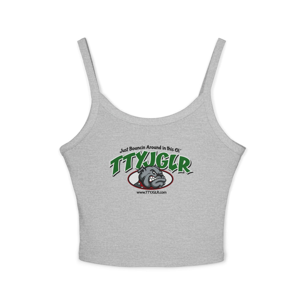 TTYJGLR Mean Green Bulldog Logo Crop Tank Top - Women's Spaghetti Strap Graphic Tank