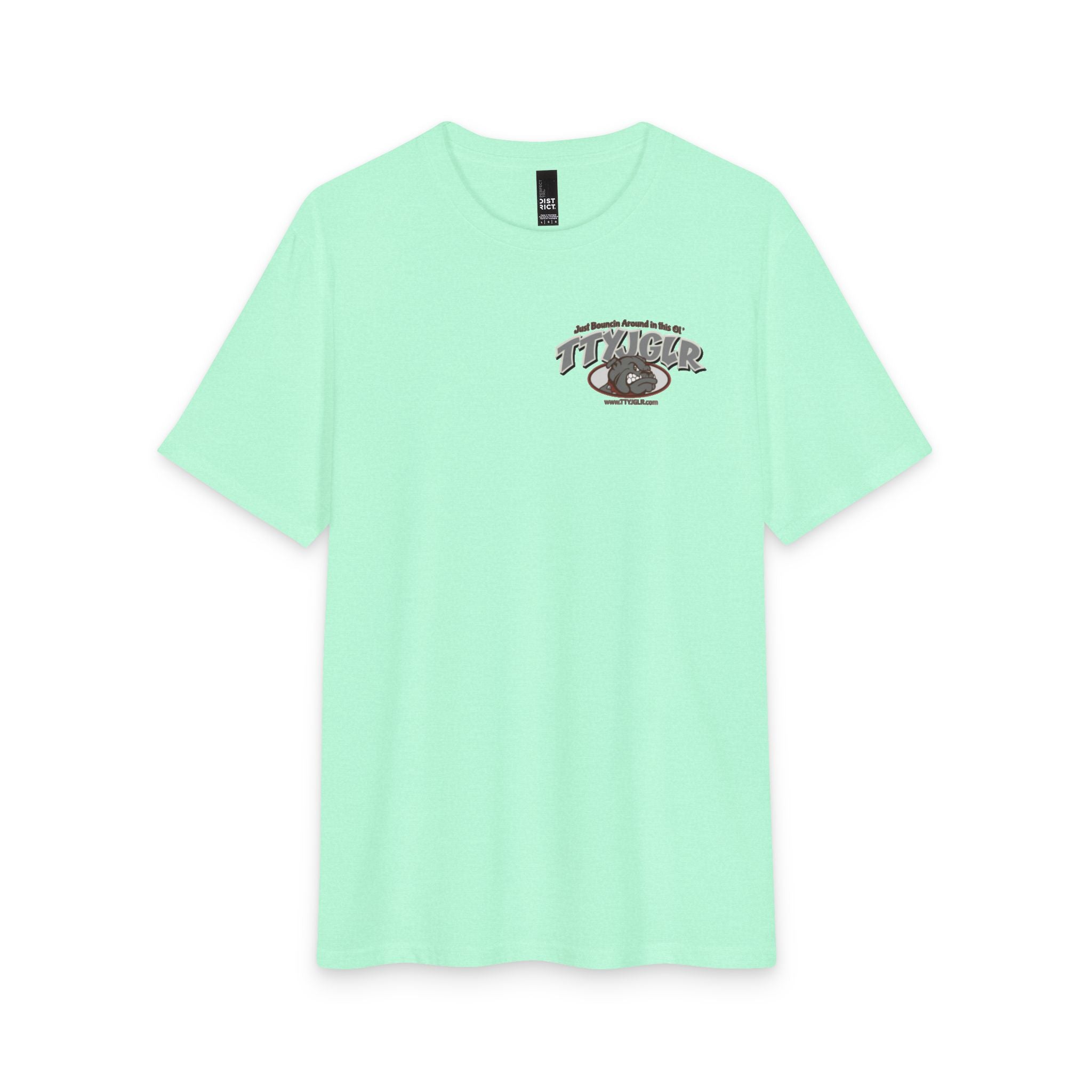 Soft Tri-Blend District T - Gritty Gray TTYJGLR Bulldog Logo