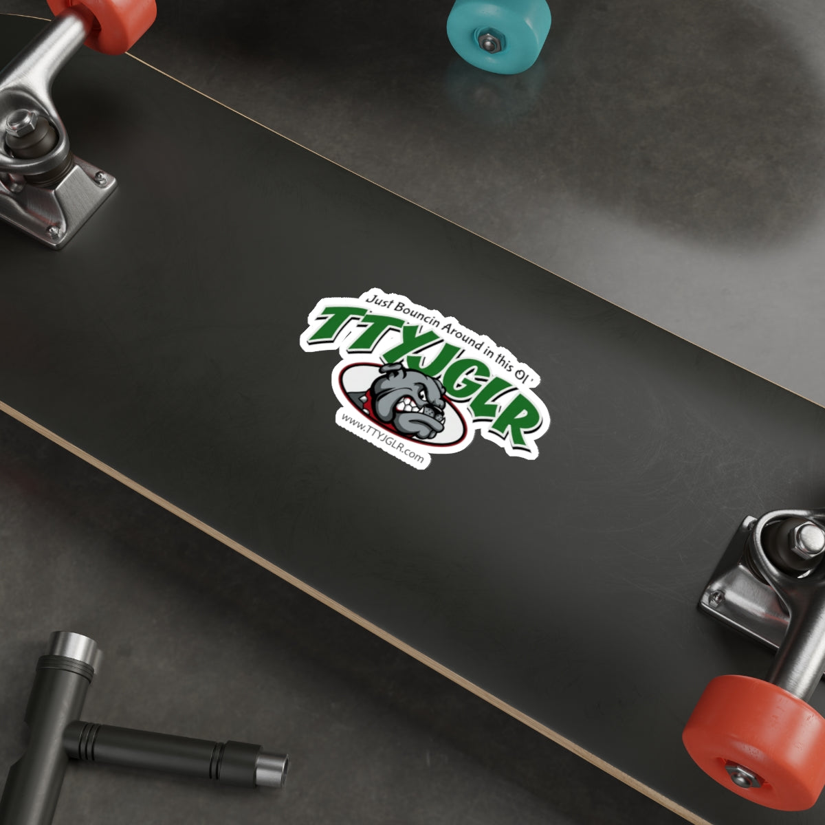 Die-Cut Stickers - TTYJGLR Bulldog Mean Green ("Just Bouncin Around in this Ol' TTYJGLR")