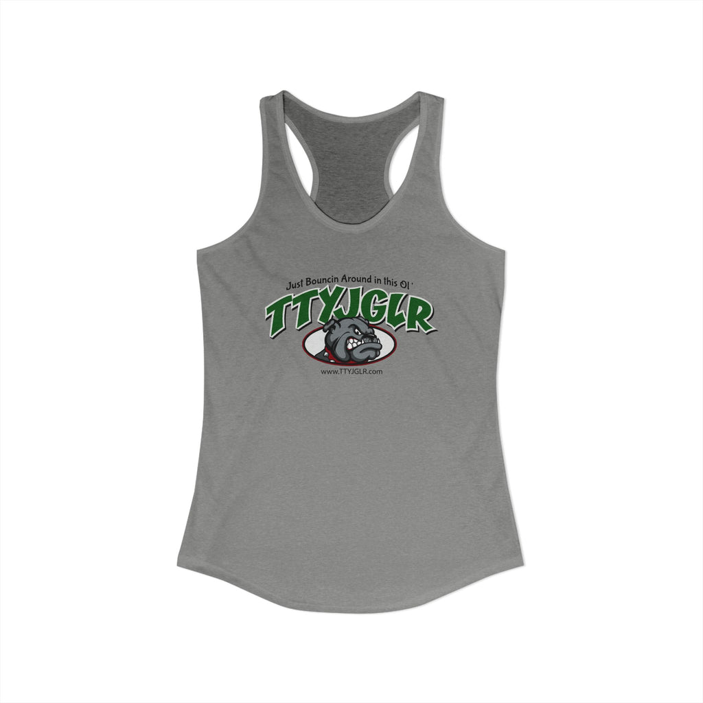 Women's Ideal Racerback Tank, Bulldog - Green (runs a little small)