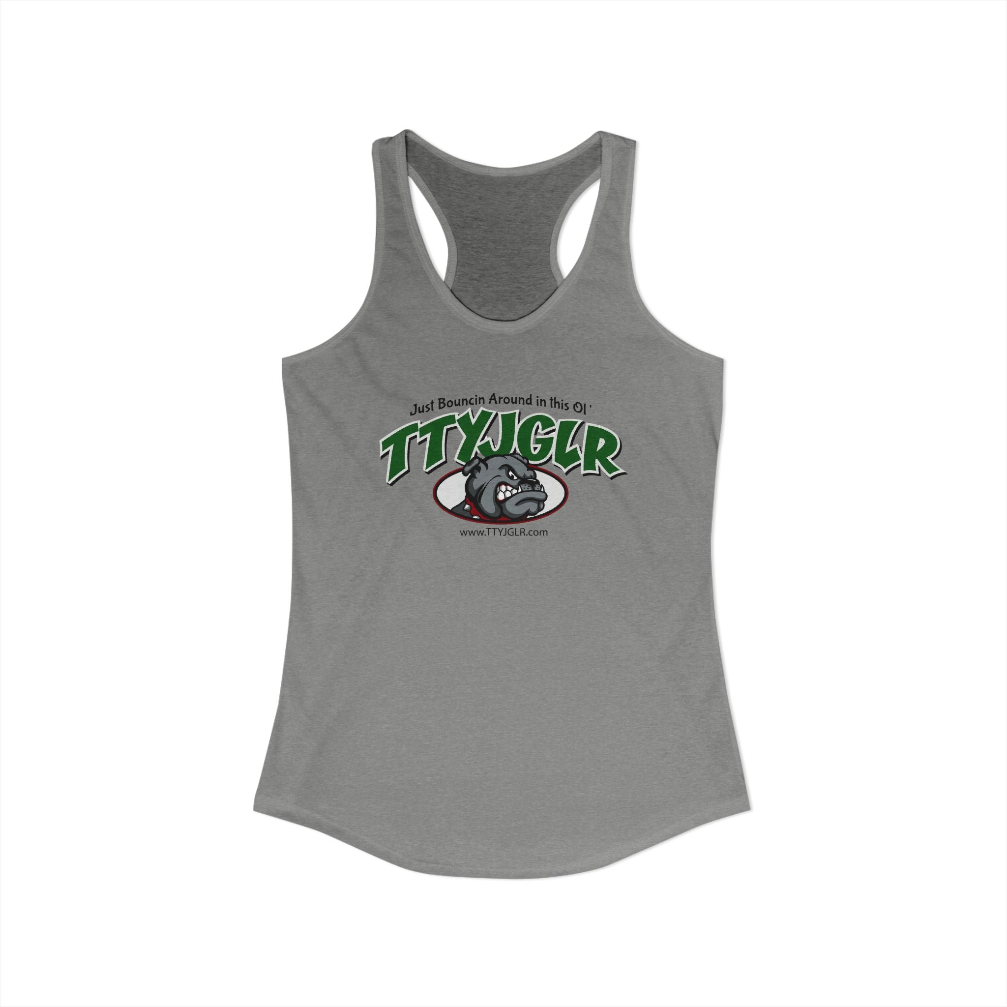 Women's Ideal Racerback Tank, Bulldog - Green (runs a little small)