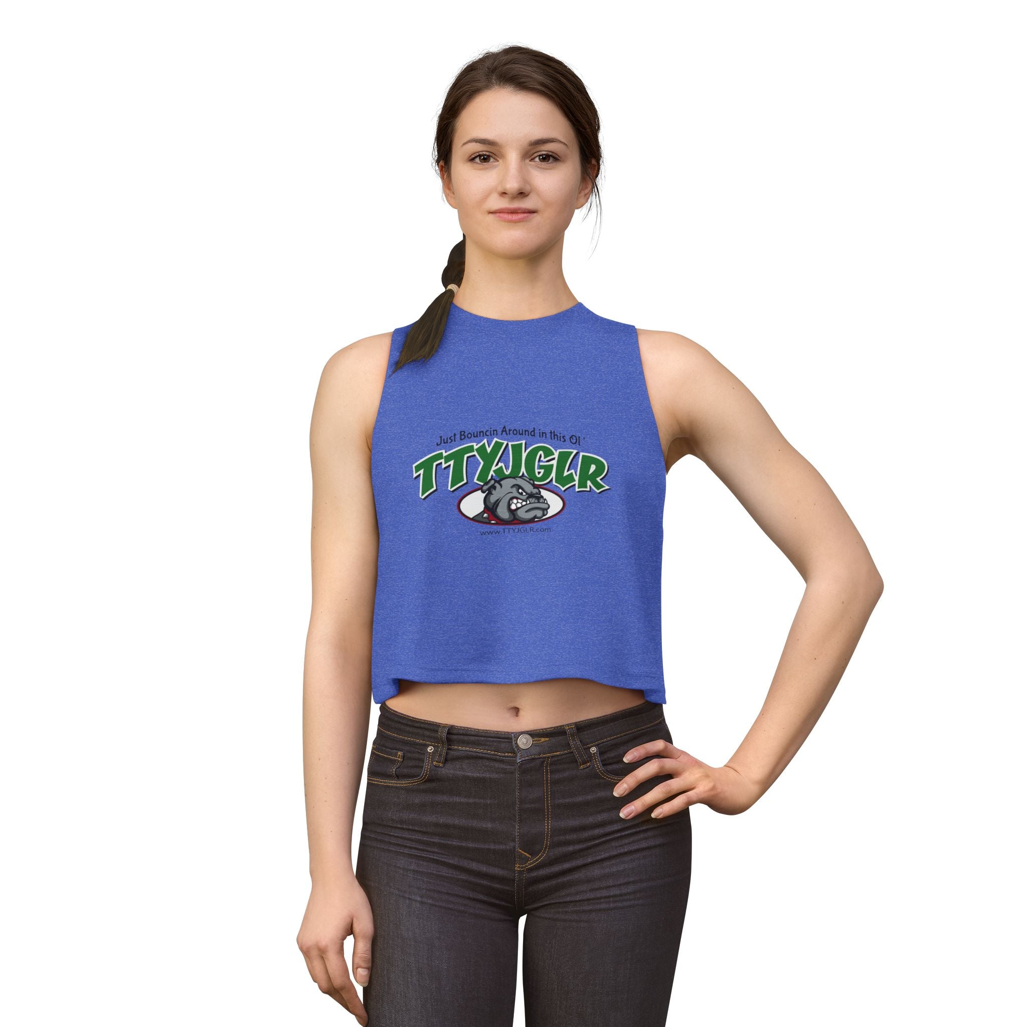 TTYJGLR Green Bulldog Logo - Women's Crop Top