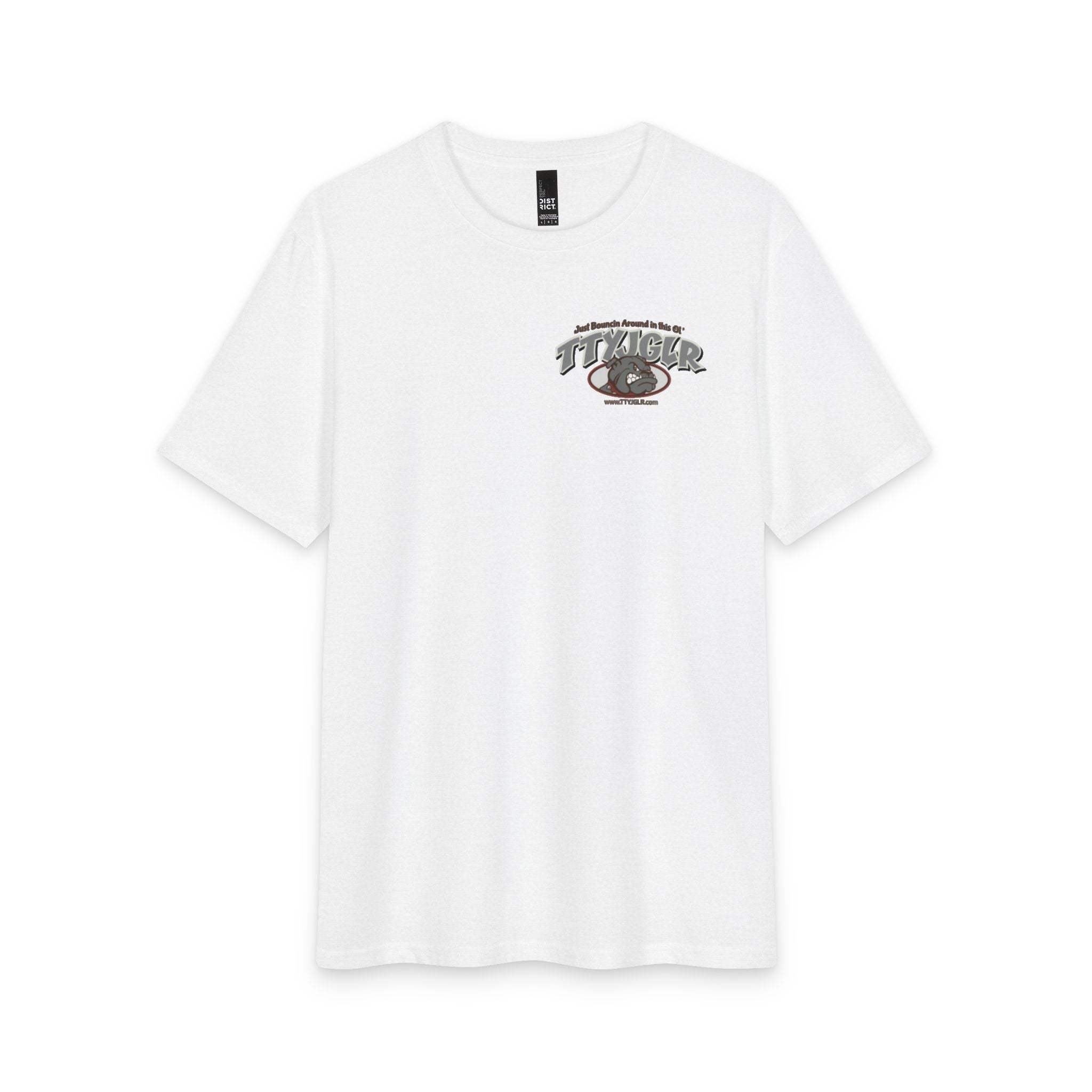 Soft Tri-Blend District T - Gritty Gray TTYJGLR Bulldog Logo