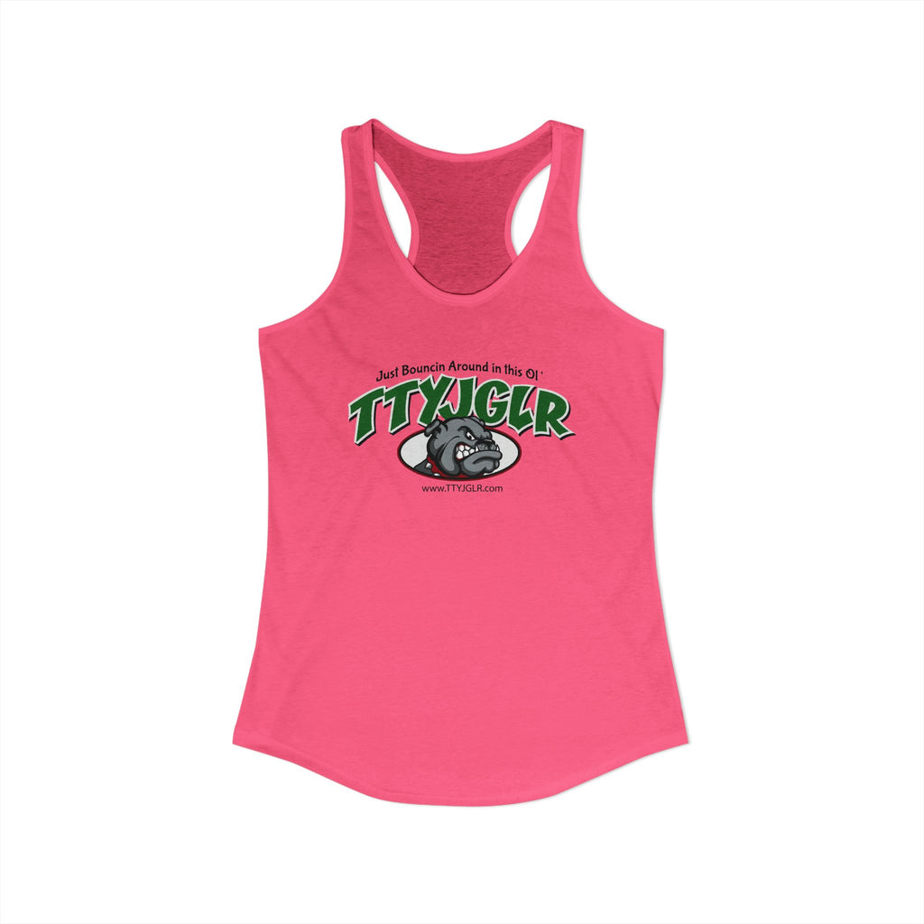 Women's Ideal Racerback Tank, Bulldog - Green (runs a little small)