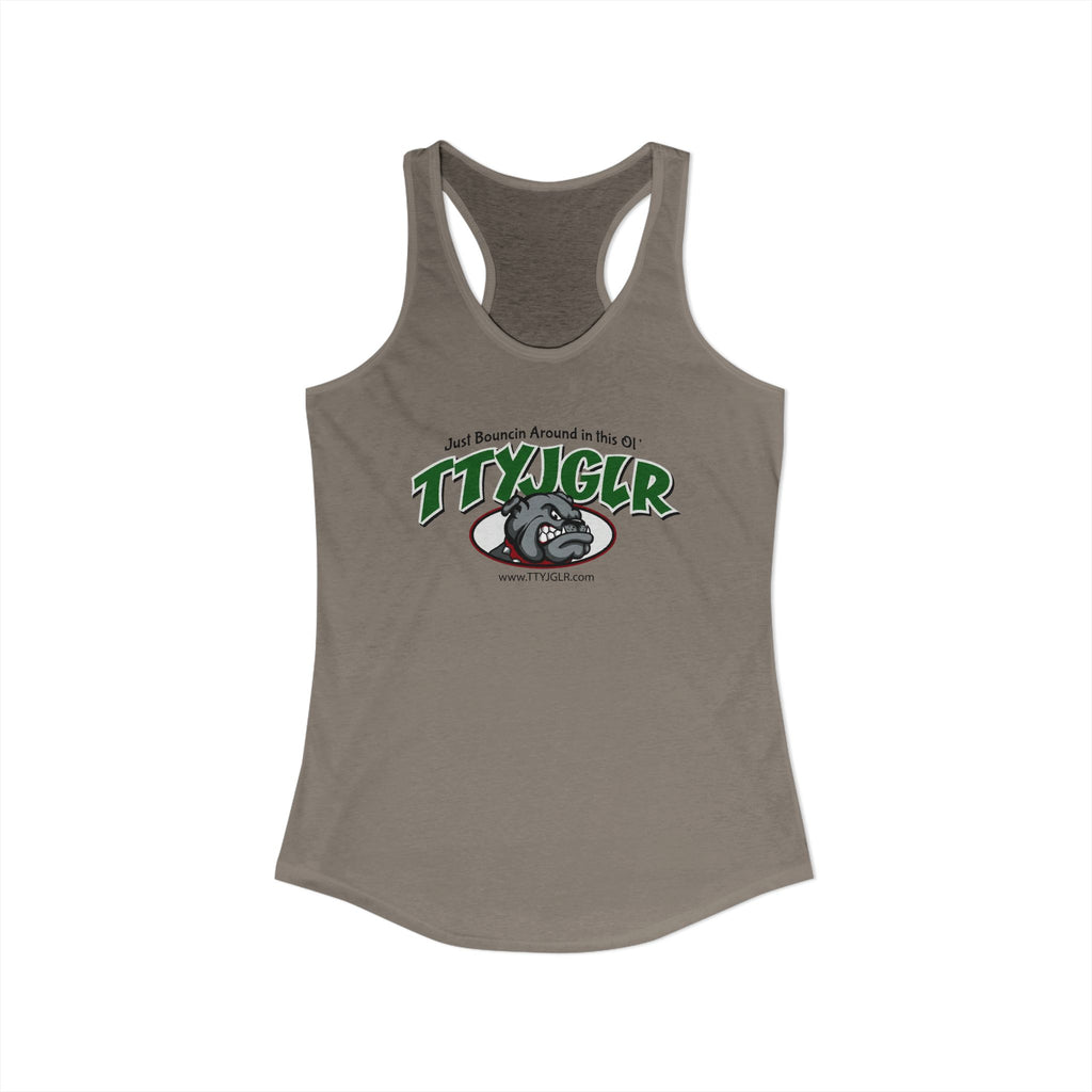 Women's Ideal Racerback Tank, Bulldog - Green (runs a little small)
