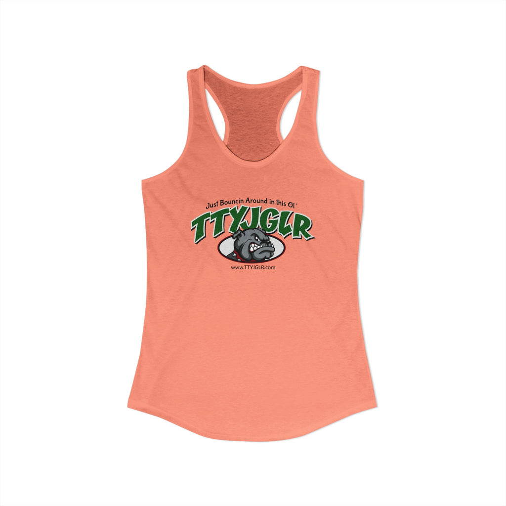 Women's Ideal Racerback Tank, Bulldog - Green (runs a little small)