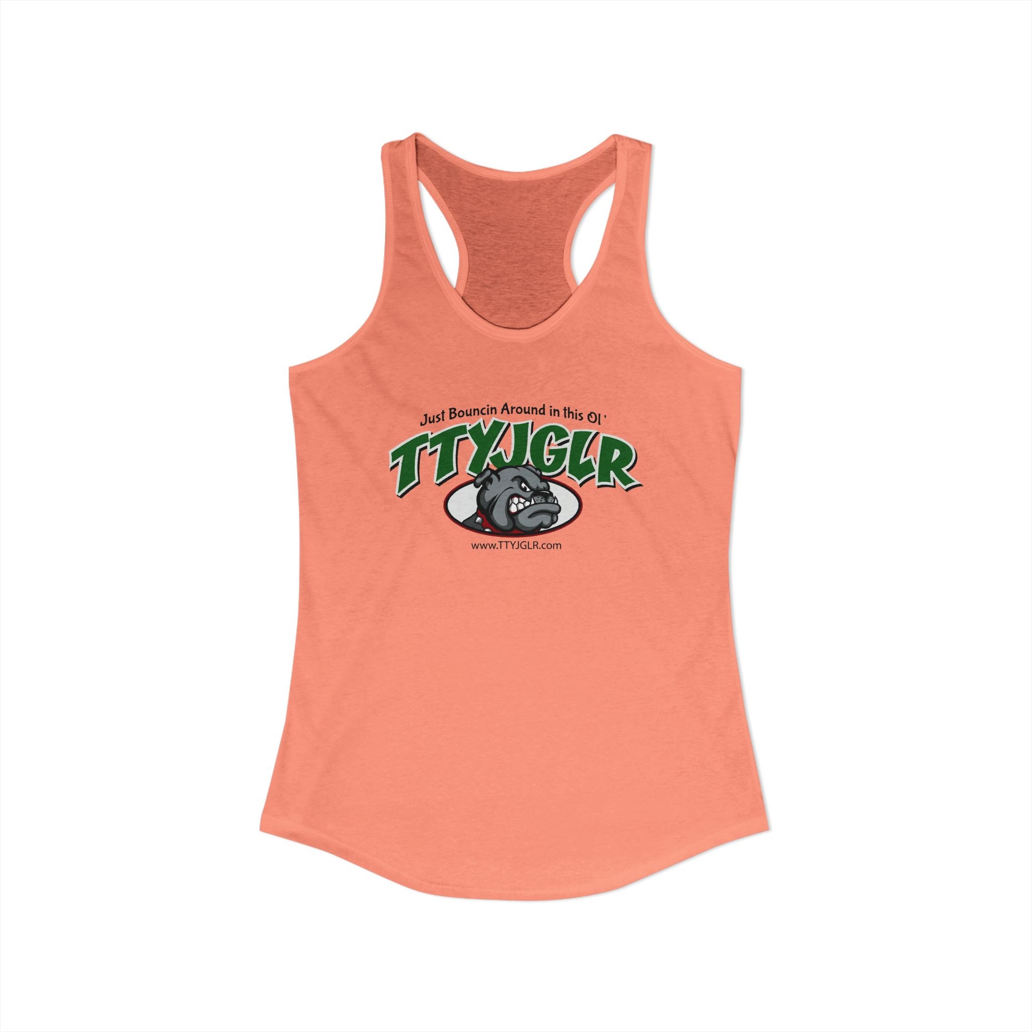 Women's Ideal Racerback Tank, Bulldog - Green (runs a little small)
