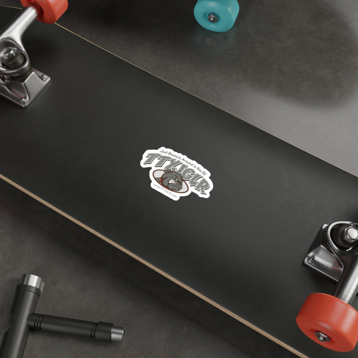 Die-Cut Sticker — TTYJGLR Bulldog Gritty Grey (“Just Bouncin Around in this Ol’ TTYJGLR”)