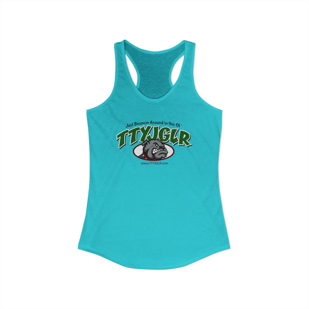 Women's Ideal Racerback Tank, Bulldog - Green (runs a little small)