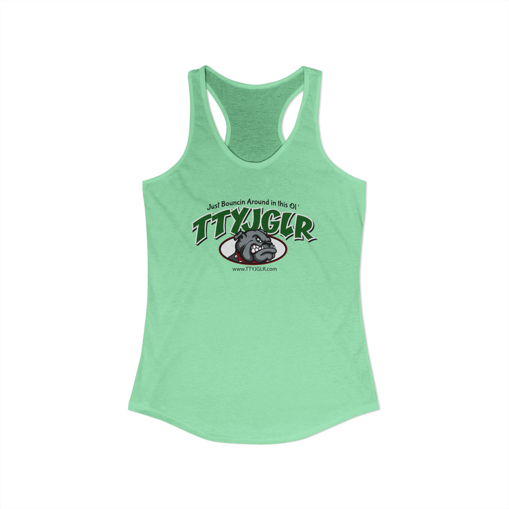 Women's Ideal Racerback Tank, Bulldog - Green (runs a little small)
