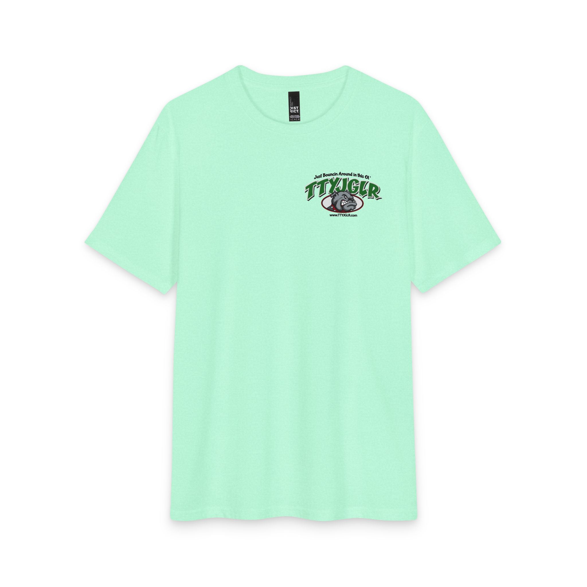 Soft Tri-Blend District T - Mean Green TTYJGLR Bulldog Logo