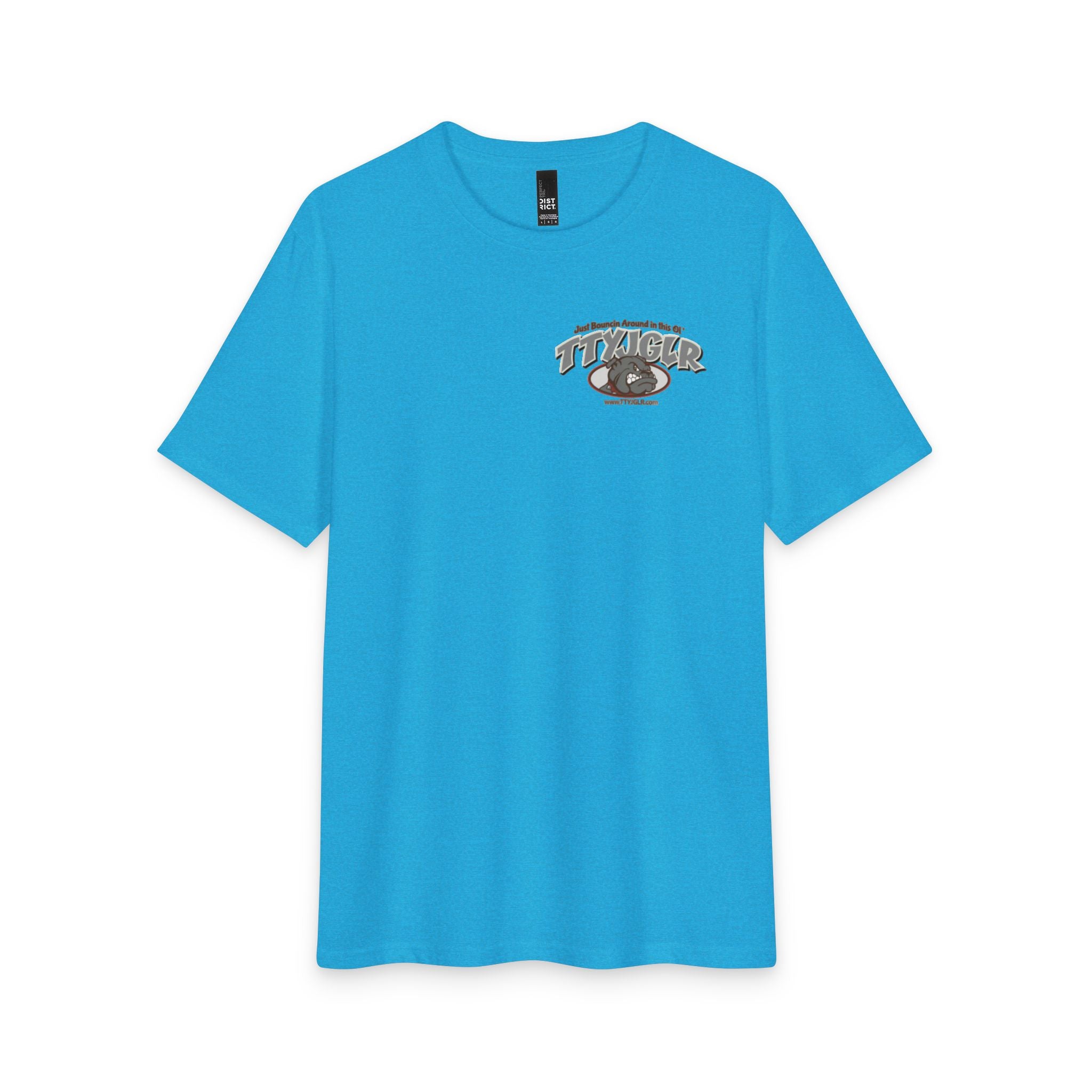 Soft Tri-Blend District T - Gritty Gray TTYJGLR Bulldog Logo