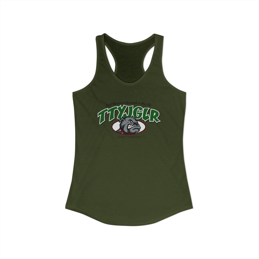 Women's Ideal Racerback Tank, Bulldog - Green (runs a little small)