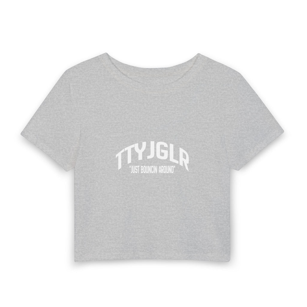 Women's Baby Tee White Lettering - (TTYJGLR)