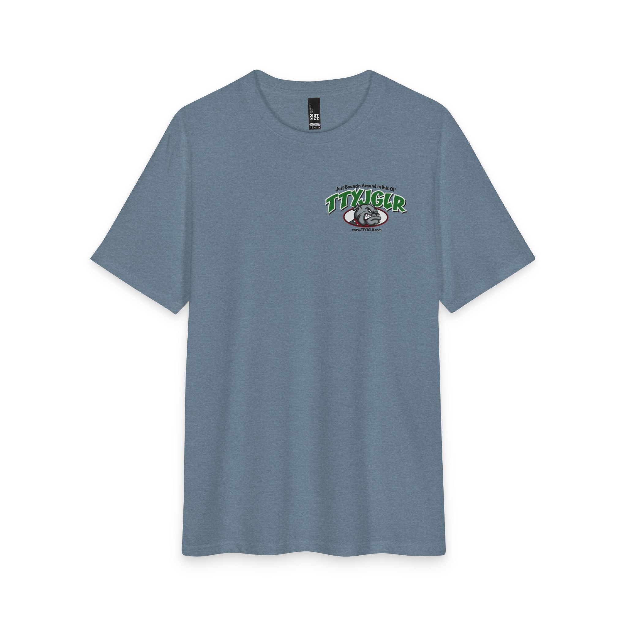 Soft Tri-Blend District T - Mean Green TTYJGLR Bulldog Logo