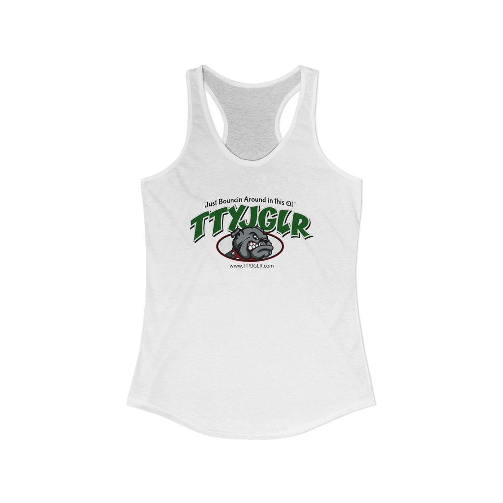 Women's Ideal Racerback Tank, Bulldog - Green (runs a little small)