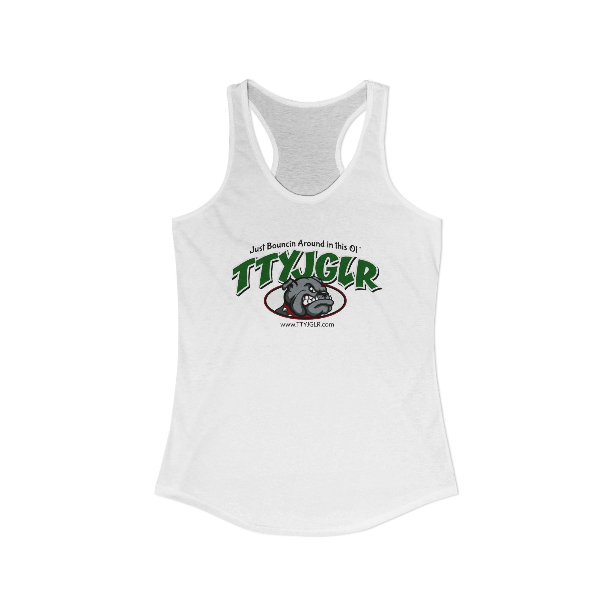 Women's Ideal Racerback Tank, Bulldog - Green (runs a little small)