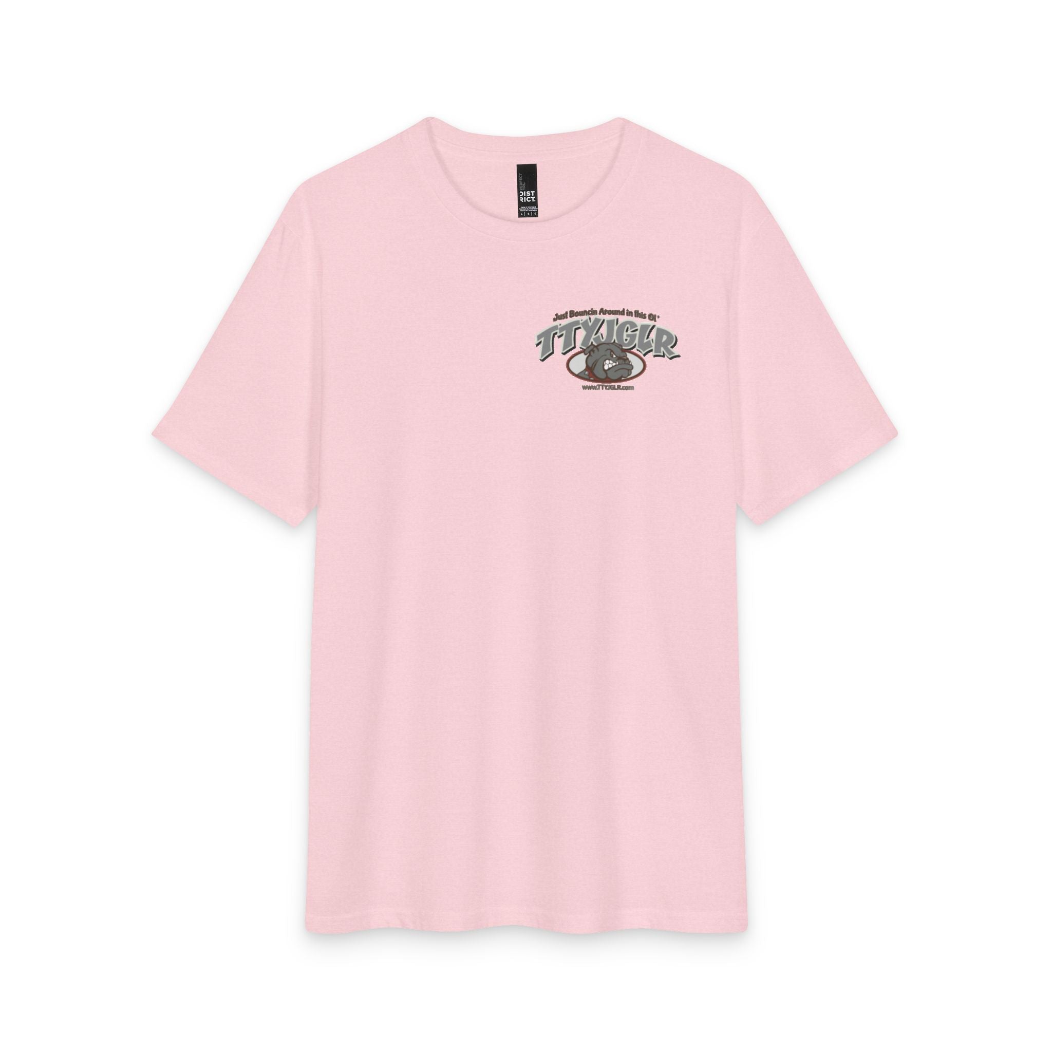 Soft Tri-Blend District T - Gritty Gray TTYJGLR Bulldog Logo