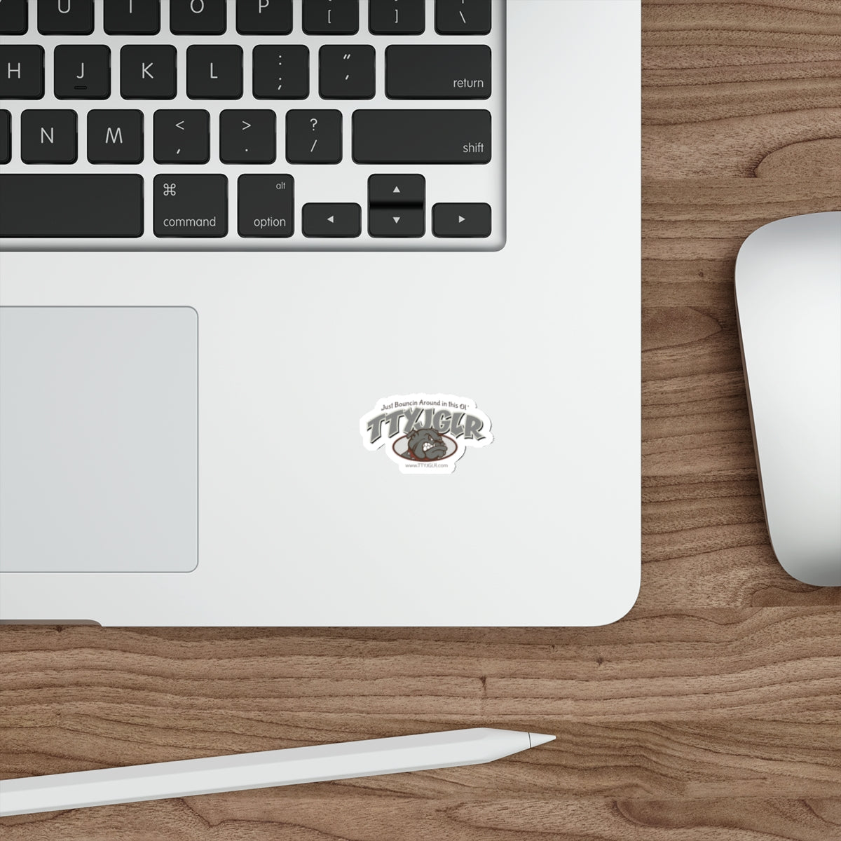 Die-Cut Sticker — TTYJGLR Bulldog Gritty Grey (“Just Bouncin Around in this Ol’ TTYJGLR”)