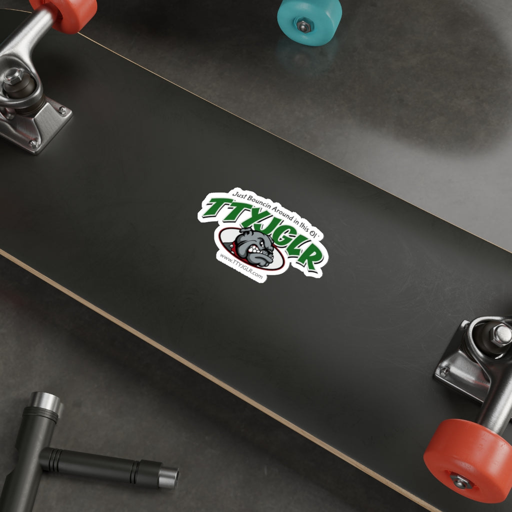 Die-Cut Stickers - TTYJGLR Bulldog Mean Green ("Just Bouncin Around in this Ol' TTYJGLR")