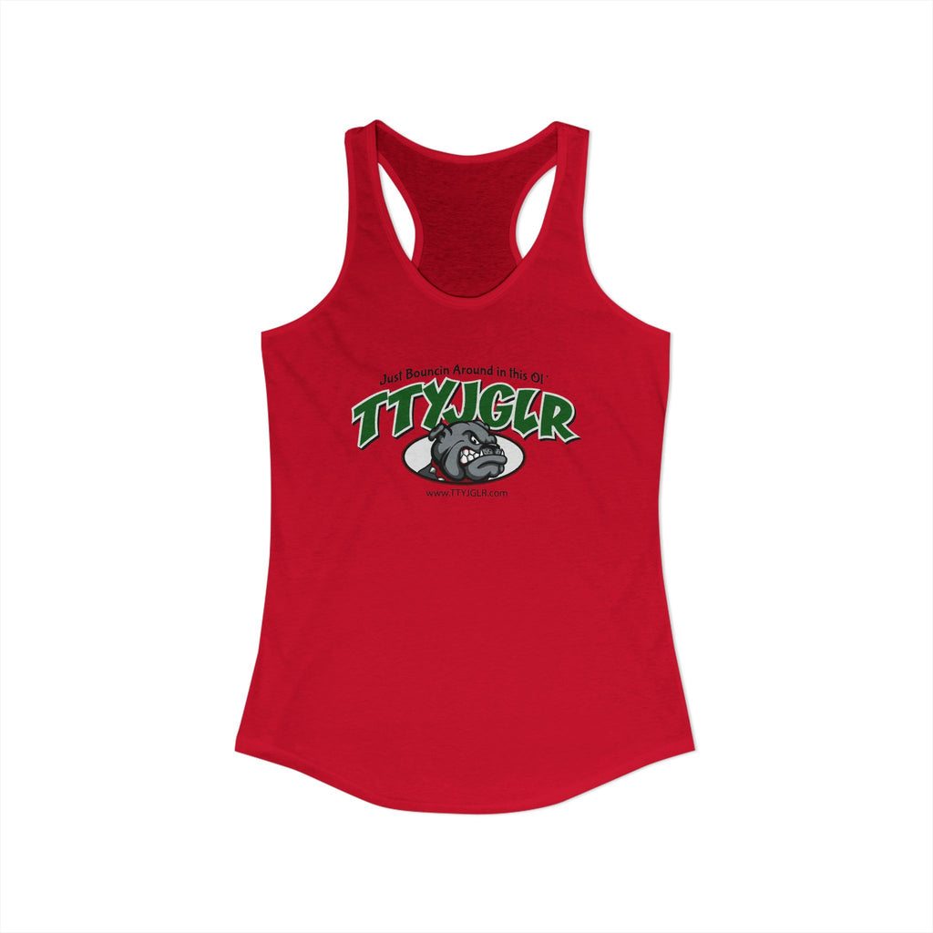Women's Ideal Racerback Tank, Bulldog - Green (runs a little small)