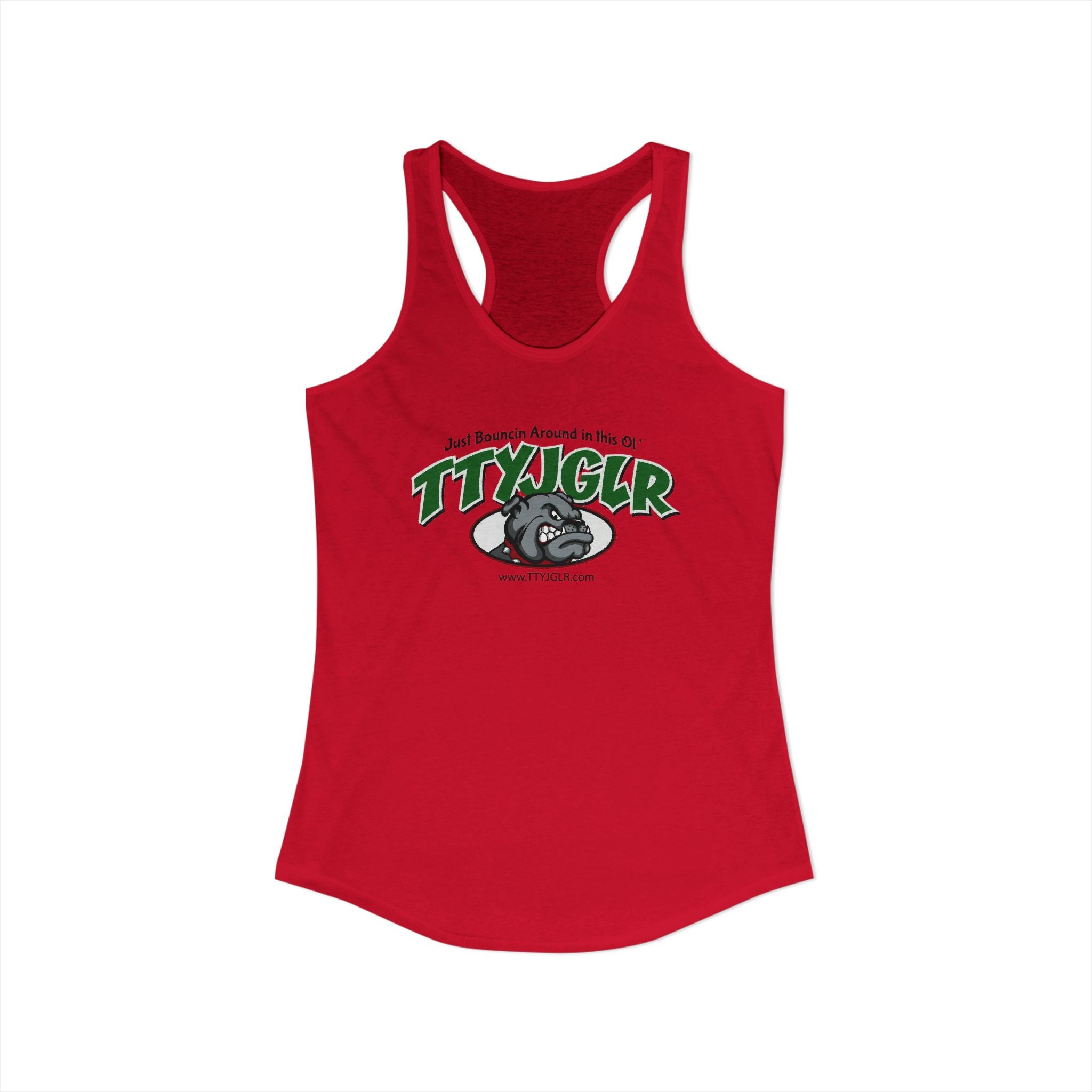 Women's Ideal Racerback Tank, Bulldog - Green (runs a little small)
