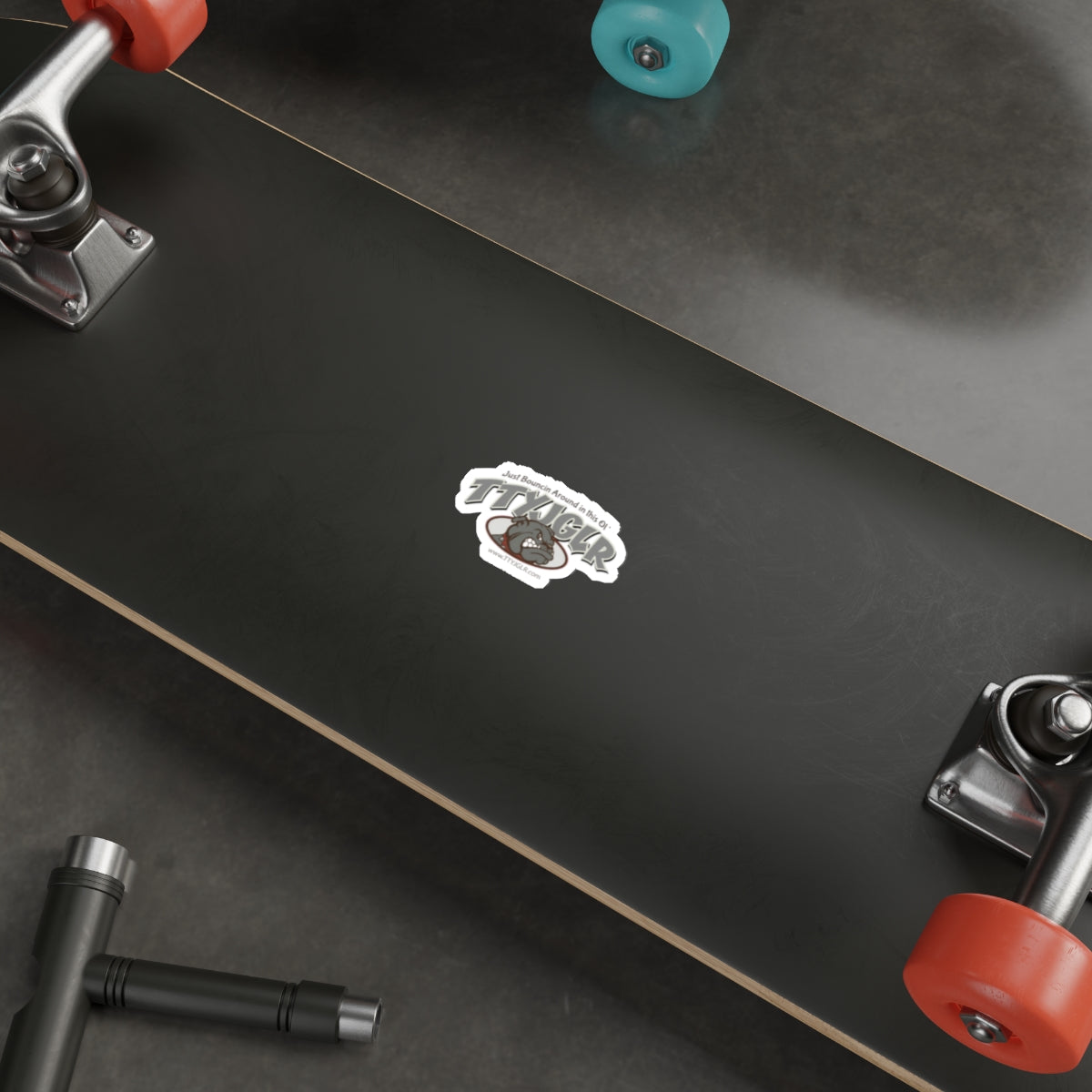 Die-Cut Sticker — TTYJGLR Bulldog Gritty Grey (“Just Bouncin Around in this Ol’ TTYJGLR”)