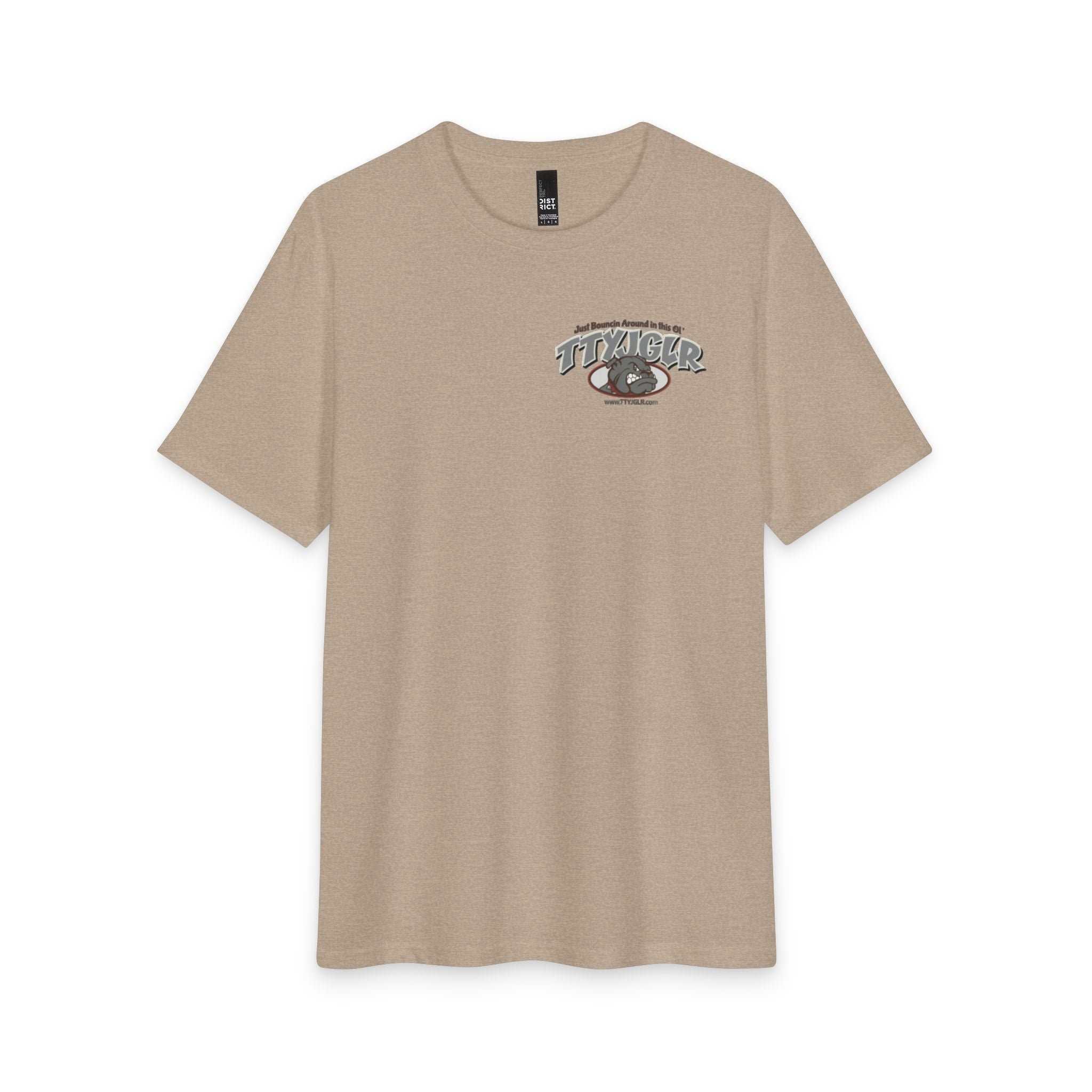 Soft Tri-Blend District T - Gritty Gray TTYJGLR Bulldog Logo