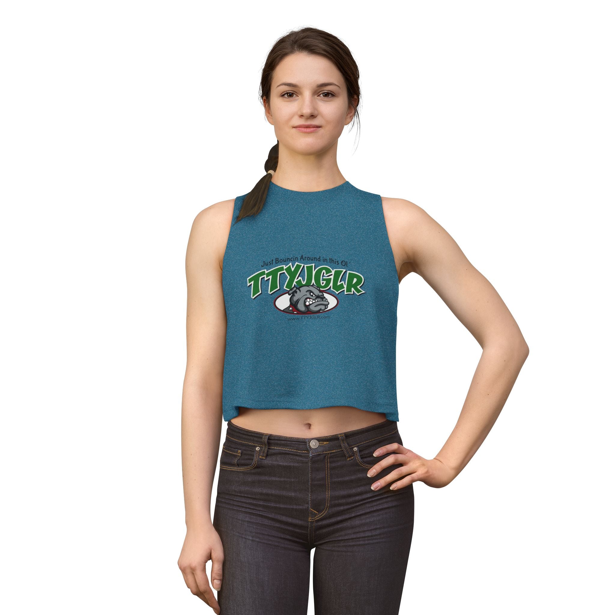 TTYJGLR Green Bulldog Logo - Women's Crop Top